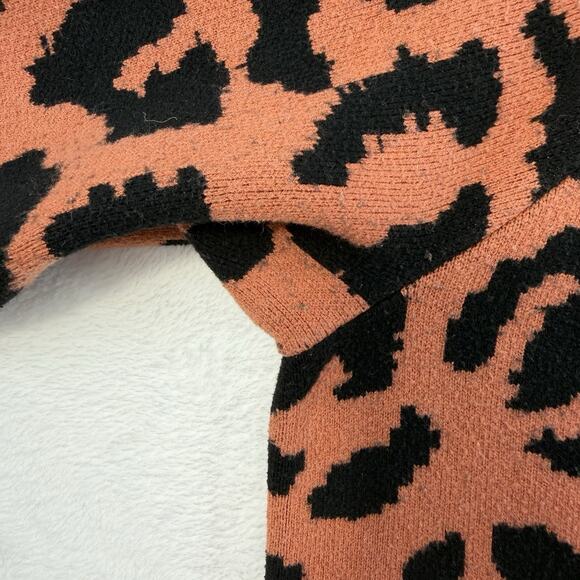 Torrid Plus 4X 4 Cardigan Zip Up Bomber Sweater Leopard Animal Print Heavy Knit - Picture 11 of 15
